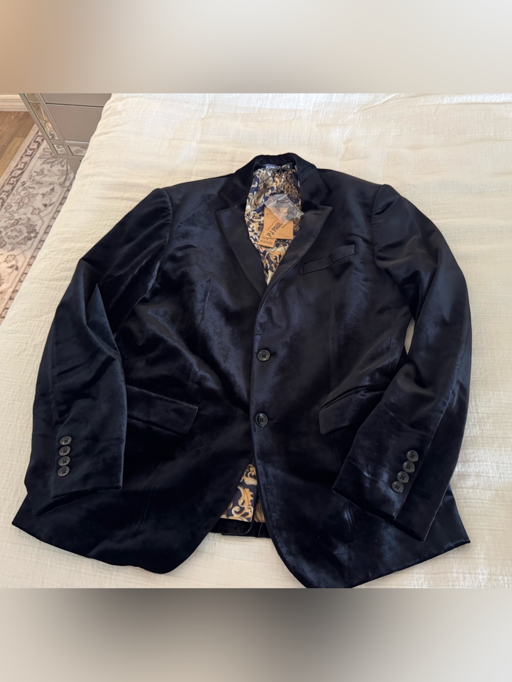 PJ Paul Jones Black Velvet Blazer Jacket Size Medium NWT Mens